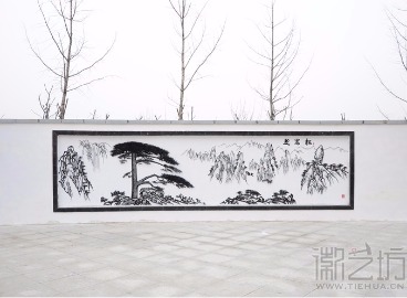 亳蕪現(xiàn)代產(chǎn)業(yè)園廣場(chǎng)戶(hù)外文化墻《迎客松》鐵畫(huà)